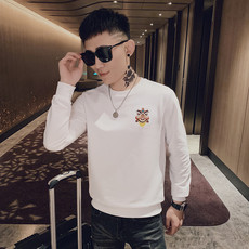 春款社会风精神小伙印花国潮刺绣套头长袖卫衣T恤潮99616-P55，男装卫衣，星座308A