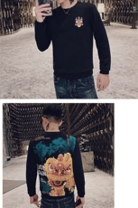 春款社会风精神小伙印花国潮刺绣套头长袖卫衣T恤潮99616-P55，男装卫衣，星座308A