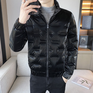 冬季精品亮面字母压花修身保暖羽绒服夹克外套 4 Y8010图片