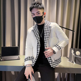 韩版潮牌拼接千鸟格西装领加厚保暖棉衣外套G M6507-P145控195,男装西服套装,星座308A, 韩版潮牌拼接千鸟格西装领加厚保暖棉衣外套G M6507-P145控195,男装西服套装,星座308A,