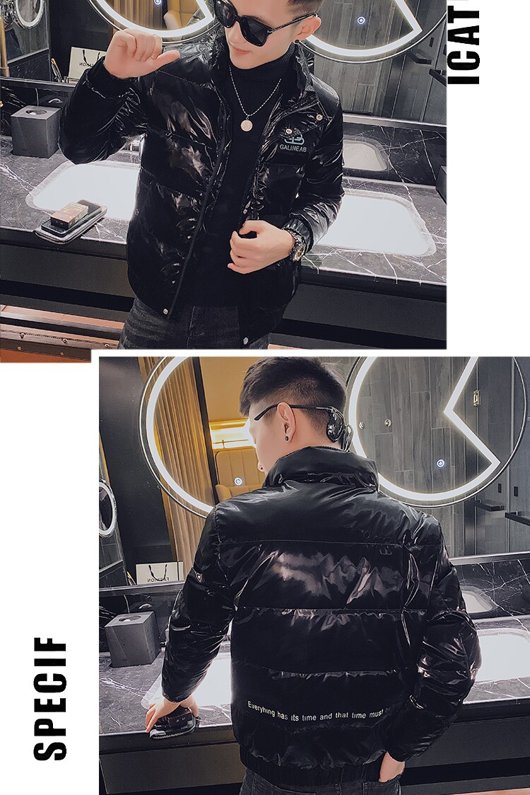 社会小伙保暖羽绒服亮面镭射印花时尚夹克外套2Y8017-P158控208,男装羽绒服,星座308A