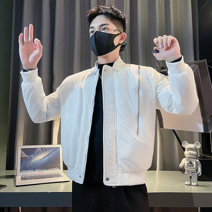 M1517-P135控175 韩版潮牌纯色棒球领面包服加厚保暖棉衣外套A