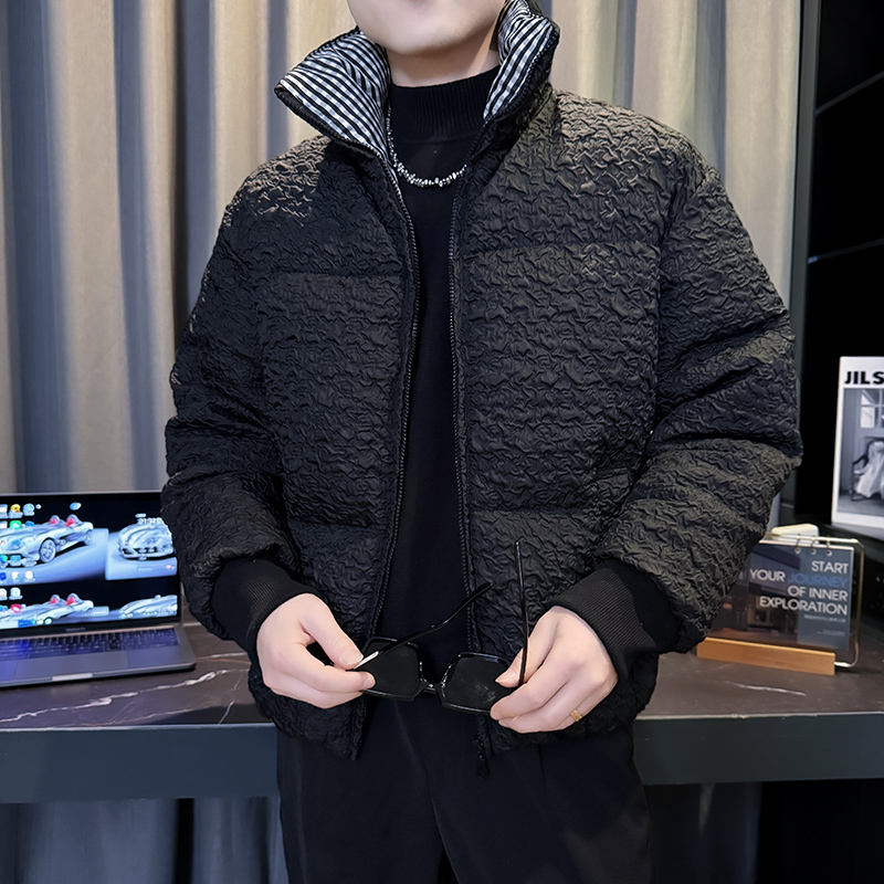 M88017-P135控175韩版痞帅潮牌纯色立领肌理感保暖棉衣外套D，男装棉衣，星座308A