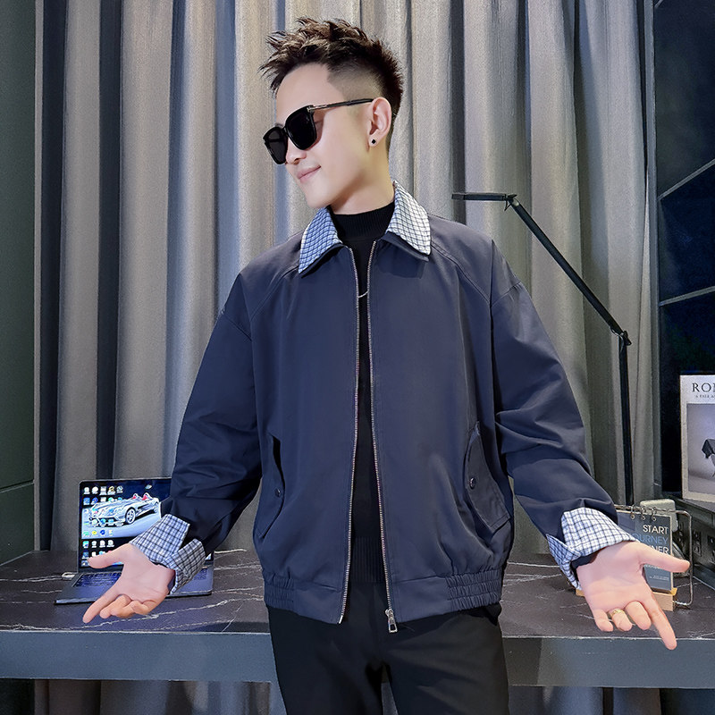 JK88015-P118控158韩版痞帅纯色个性拼接撞色翻领机能夹克外套C,男装夹克,星座308A