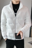 加厚保暖亮面压花休闲羽绒服店主风夹克外套2Y8012-P158控208，男装羽绒服，星座308A