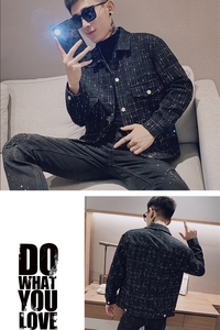 春装社会小伙简约百搭小香风夹克翻领外套上衣W005-P108控138 2图片