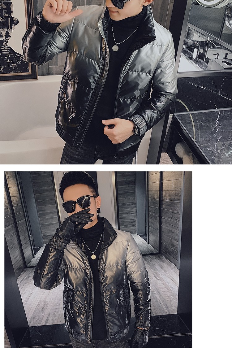 社会小伙渐变蓝亮面加厚保暖痞帅休闲羽绒服外套Y8015-P158控208,男装羽绒服,星座308A