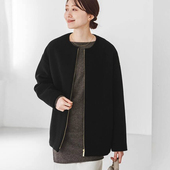 女士短外套春季 新款 简约设计感小众日系风初秋圆领羊毛呢拉链上衣