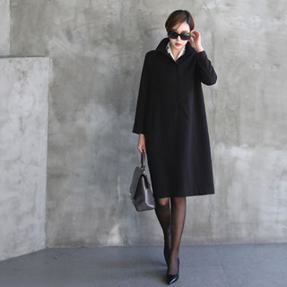 正式场合连衣裙女秋冬季高级感新款高端高档气质宽松黑色长袖裙春