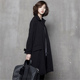 黑色宽松腰带大衣复古英伦春秋冬季 soomate 加厚风衣女中长款 外套