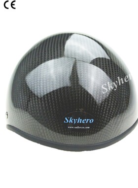 滑翔伞头盔 EN966认证 户外装备 四季通用  玻璃钢头盔 半盔 黑色