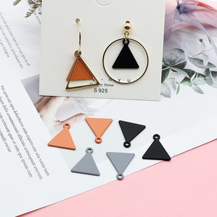 DIY手工制作耳饰材料配件三角形合金属喷漆耳环吊挂坠成人女高端