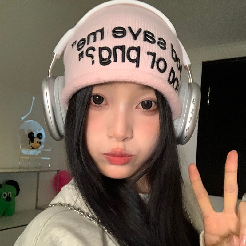 针织渔夫帽女秋冬字母毛线帽大头围显脸小堆堆帽护耳冷帽y2k百搭,服饰配件/皮带/帽子/围巾,帽子,淘宝优惠券,粉丝福利购,淘宝优惠卷