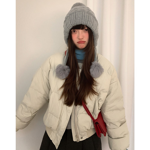 秋冬季加厚护耳保暖毛线帽女百搭