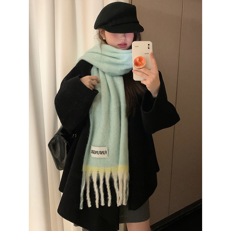 高级感撞色流苏针织围巾女秋冬季韩版加厚保暖学生围脖百搭披肩潮,服饰配件/皮带/帽子/围巾,围巾/丝巾/披肩,淘宝优惠券,粉丝福利购,淘宝优惠卷