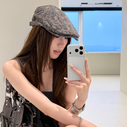 千禧辣妹风Y2K豹纹星星前进帽子