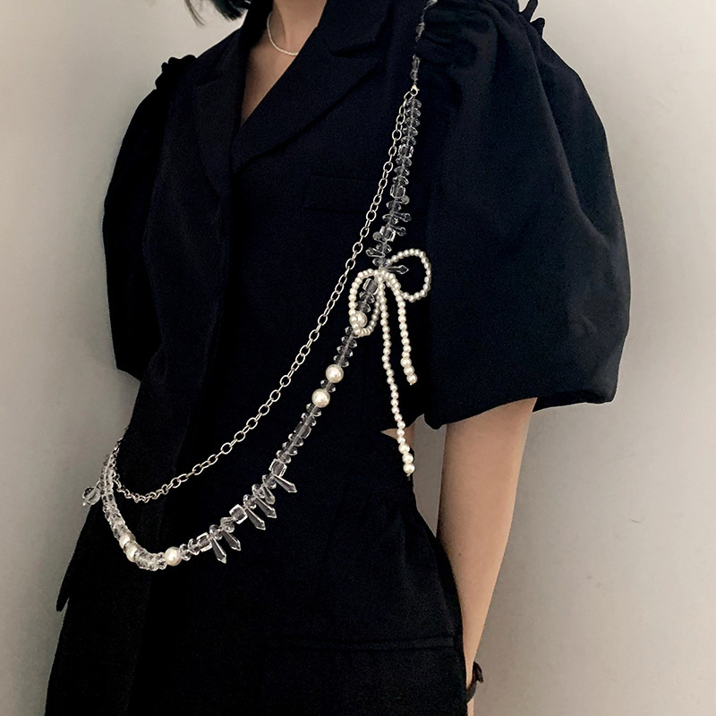 时尚珍珠腰链女斜挎链条百搭装饰腰带连衣裙西装衣服背带配饰夏季,服饰配件/皮带/帽子/围巾,腰带/皮带/腰链,淘宝优惠券,粉丝福利购,淘宝优惠卷