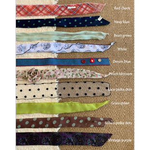 饰 围巾飘带装 韩系高级感长款 波点丝巾女系脖百搭丝带小众复古薄款