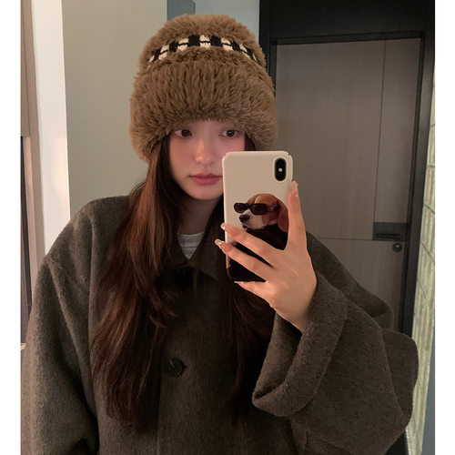 逛街女秋冬针织帽保暖护耳