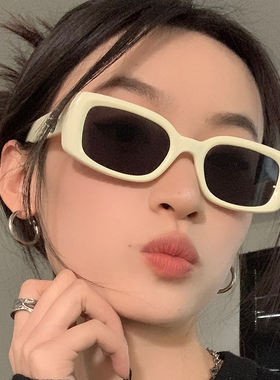 墨镜女2025年新款高级感大脸显瘦太阳镜防紫外线街拍眼镜米白色潮