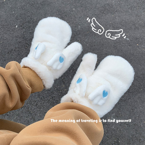 unclecm女士连指手套可爱
