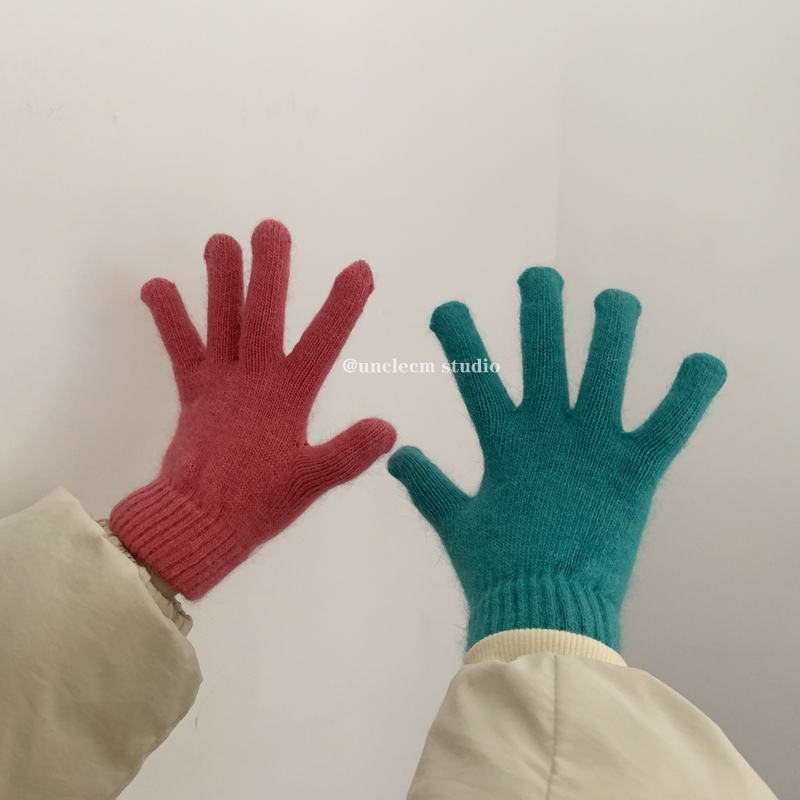 手套女冬ins五指骑行防寒男潮