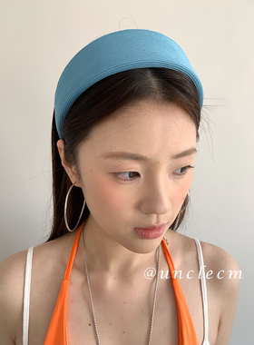韩系高级感蓝色宽边发箍女2026新款洋气洗脸发卡外戴气质头箍发饰