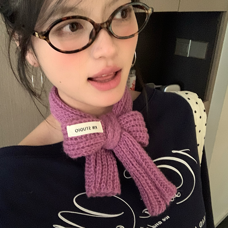 韩版甜美细窄长条围巾时髦百搭