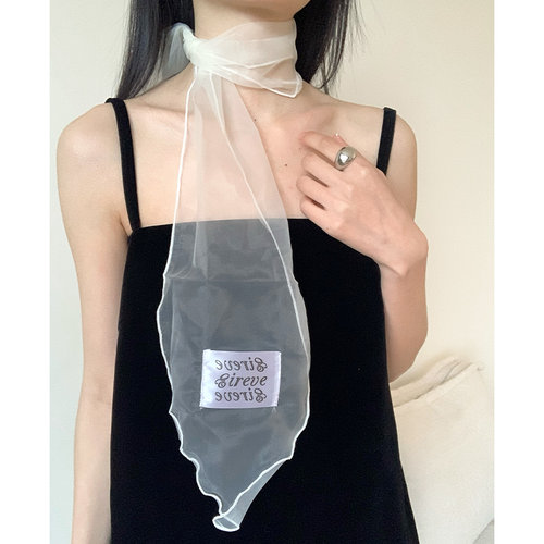 韩系氛围感薄款半透明小丝巾女