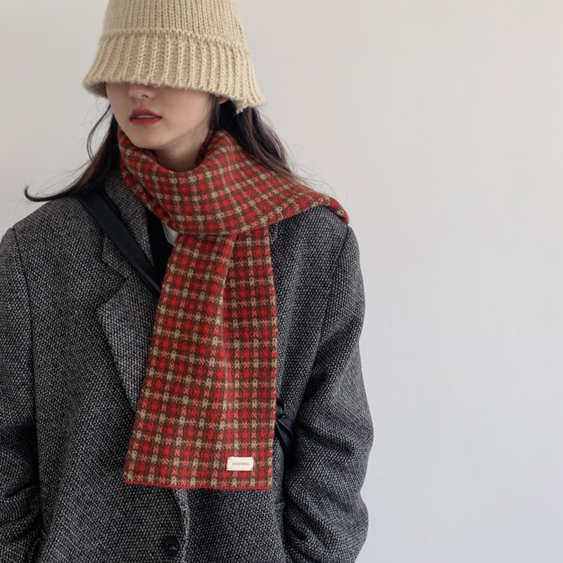 本命年红色格子小围巾女2025季新款韩版百搭学生保暖围脖中国红,服饰配件/皮带/帽子/围巾,围巾/丝巾/披肩,淘宝优惠券,粉丝福利购,淘宝优惠卷