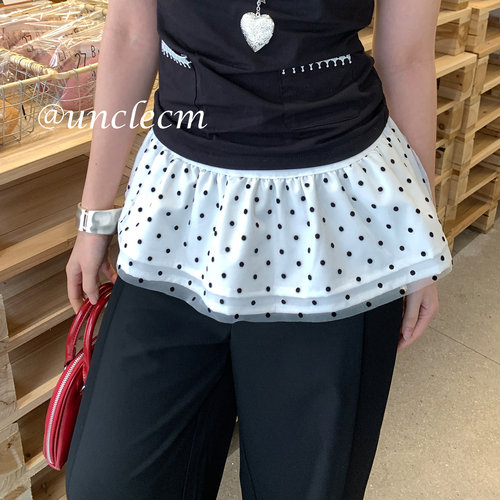 韩系高级感波点屁帘女春夏新款
