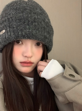 新年圣诞加厚红色针织毛线帽子女冬季新款保暖防寒护耳帽包头冷帽