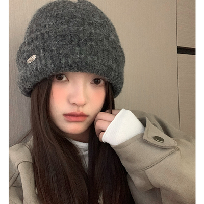 秋冬加厚大头围保暖护耳毛线帽女