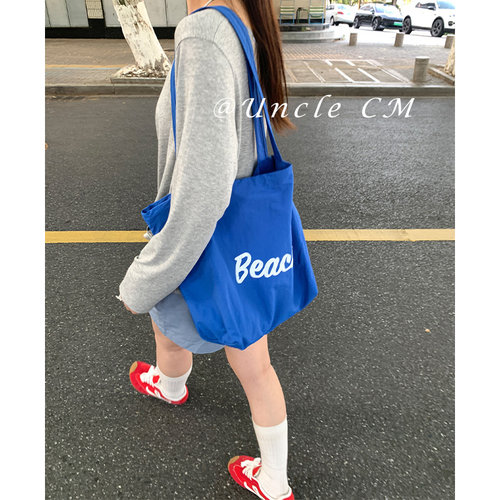 韩版休闲大容量帆布包女