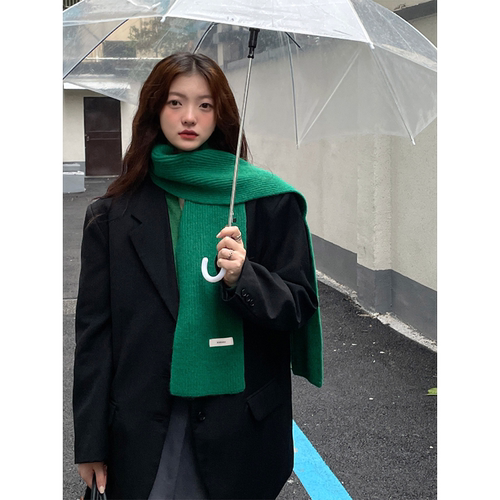 UNCLECM冬季纯色韩系女保暖围巾