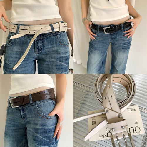 小众设计感分体式双排扣腰带女士