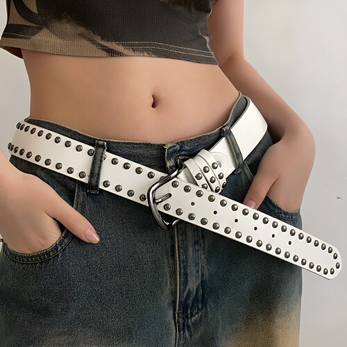 女嘻哈PU韩版柳钉腰带个性