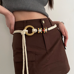 带夏季 亚文化腰带女y2k装 饰连衣裙波西米亚民族风皮带腰绳腰链裤