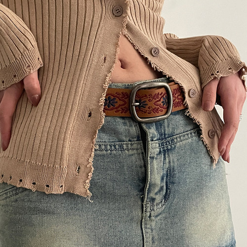 女PU复古腰带百搭显瘦