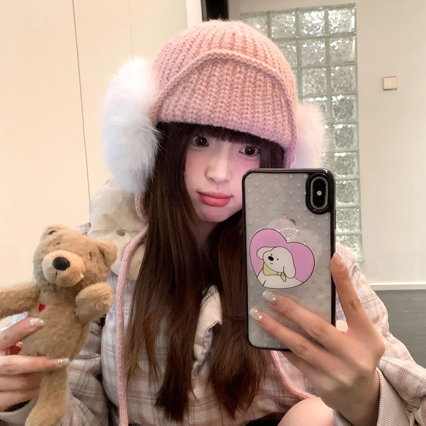 毛绒粉色针织毛线帽子女冬季大头围保暖巴拉克拉法帽防寒护耳帽潮,服饰配件/皮带/帽子/围巾,帽子,淘宝优惠券,粉丝福利购,淘宝优惠卷