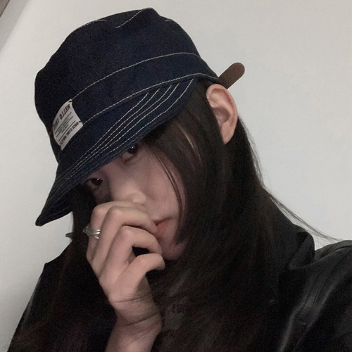 韩版女秋季布贴牛仔鸭舌帽