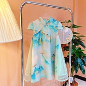 中国风汉服裙子 儿童旗袍连衣裙女孩唐装 女童旗袍裙夏季 2026新款