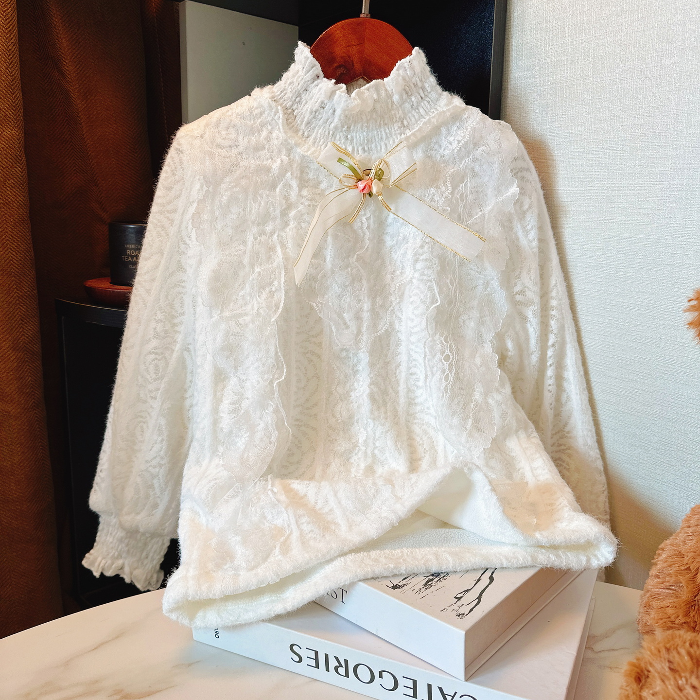 女童打底衫加绒秋冬装儿童加绒加厚内搭中大童洋气半高领打底衫