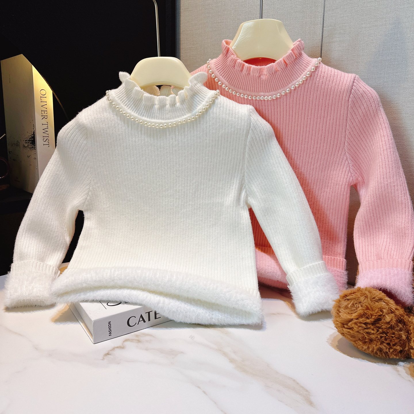 女童毛衣一体绒秋冬款2025新款中大童女童打底毛衣花边半高领毛线,童装/婴儿装/亲子装,毛衣/针织衫,淘宝优惠券,粉丝福利购,淘宝优惠卷