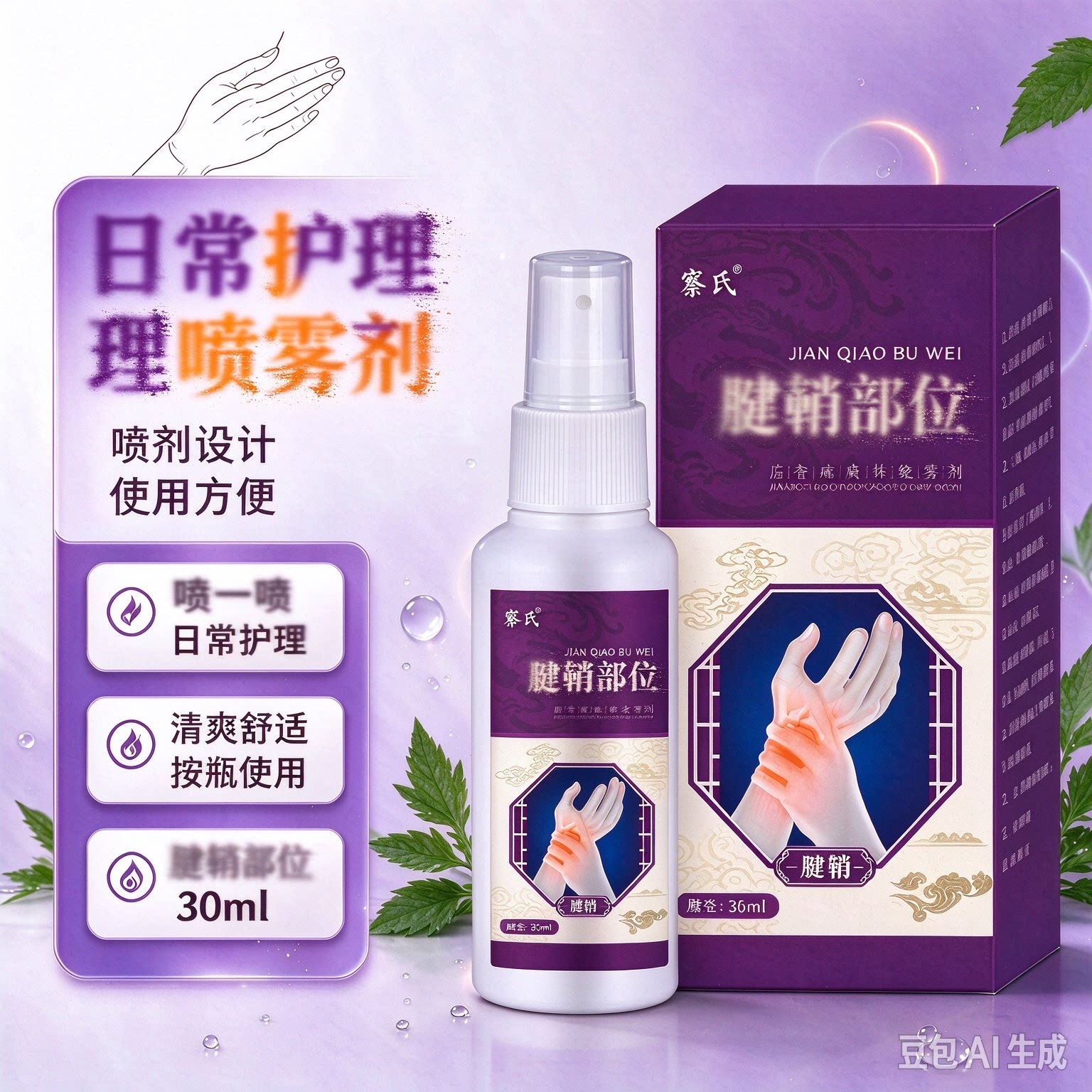 手工劳作手腕舒缓喷雾 骞氏部位喷剂手部关节日常护理喷剂