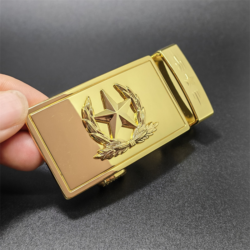 高档合金五星皮带扣头男士商务百搭休闲自动腰带五角星卡扣虎齿