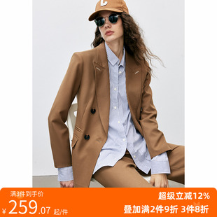 套装 现货 女 西裤 通勤西装 大M 定制级水准高级手工珠边双排扣修身