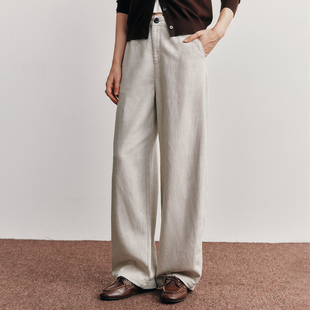 BC老钱松弛 休闲长裤 天丝亚麻 直筒裤 女 通勤百搭香蕉裤