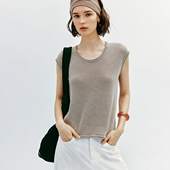 慵懒松弛 非遗和纸纱 纳米丝 现货 ROW风圆领落肩宽松针织衫