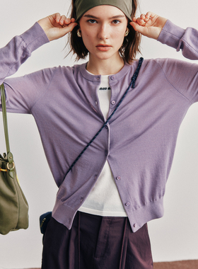 【重磅推荐】山羊绒+桑蚕丝 简约舒适百搭经典款圆领长袖针织开衫